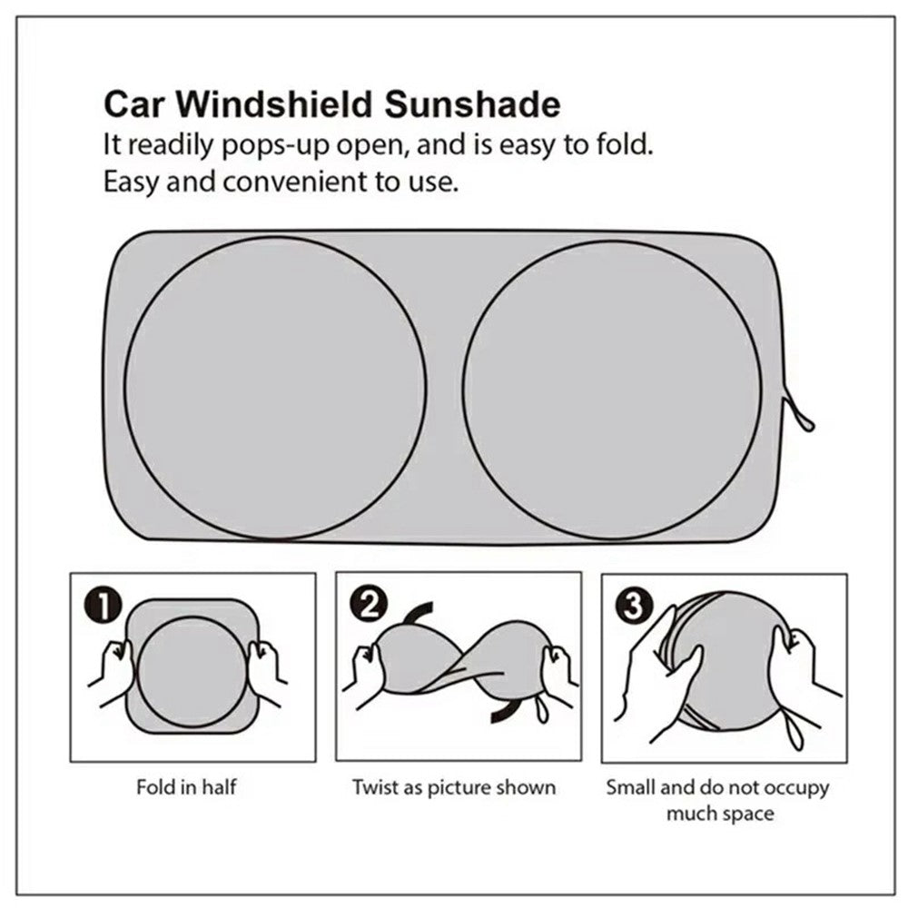 160x86cm Car Windshield Sunshade Foldable Titanium Silver UV Protection Heat Insulation Sun Shade for Vehicle