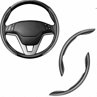 2Pcs Carbon Fiber Steering Wheel Cover Round D-Shaped Anti-Slip Steering Wheel Sleeve for Tesla Model Y  /  Model 3