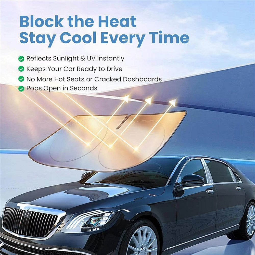 150x80cm Car Windshield Sunshade Foldable Titanium Silver UV Protection Heat Insulation Sun Shade for Vehicle