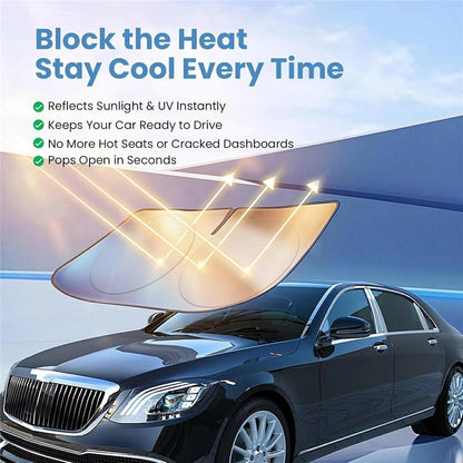 150x80cm Car Windshield Sunshade Foldable Titanium Silver UV Protection Heat Insulation Sun Shade for Vehicle