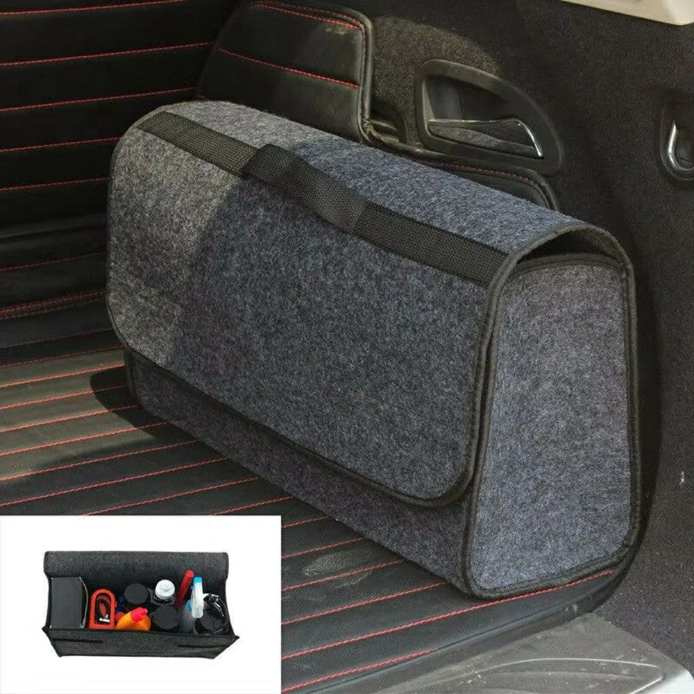 59X17X24cm Car Trunk Organizer Foldable Multi-Compartment Felt Storage Bag for Auto Organization