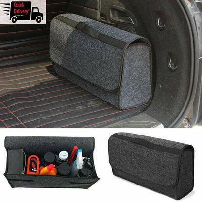 59X17X24cm Car Trunk Organizer Foldable Multi-Compartment Felt Storage Bag for Auto Organization