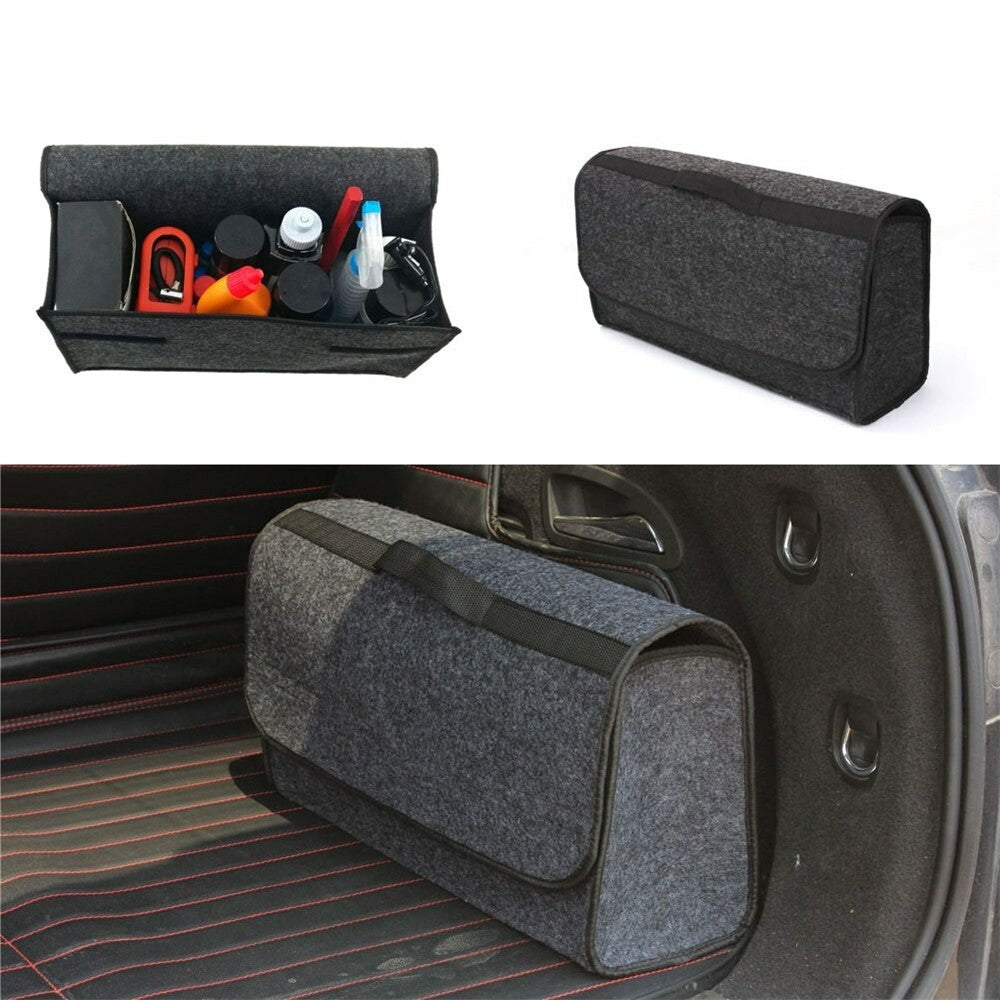 59X17X24cm Car Trunk Organizer Foldable Multi-Compartment Felt Storage Bag for Auto Organization
