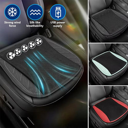 Summer Cooling Seat Cushion with 5 Fans 3-Speed Adjustable USB Car Breathable Mesh Pad