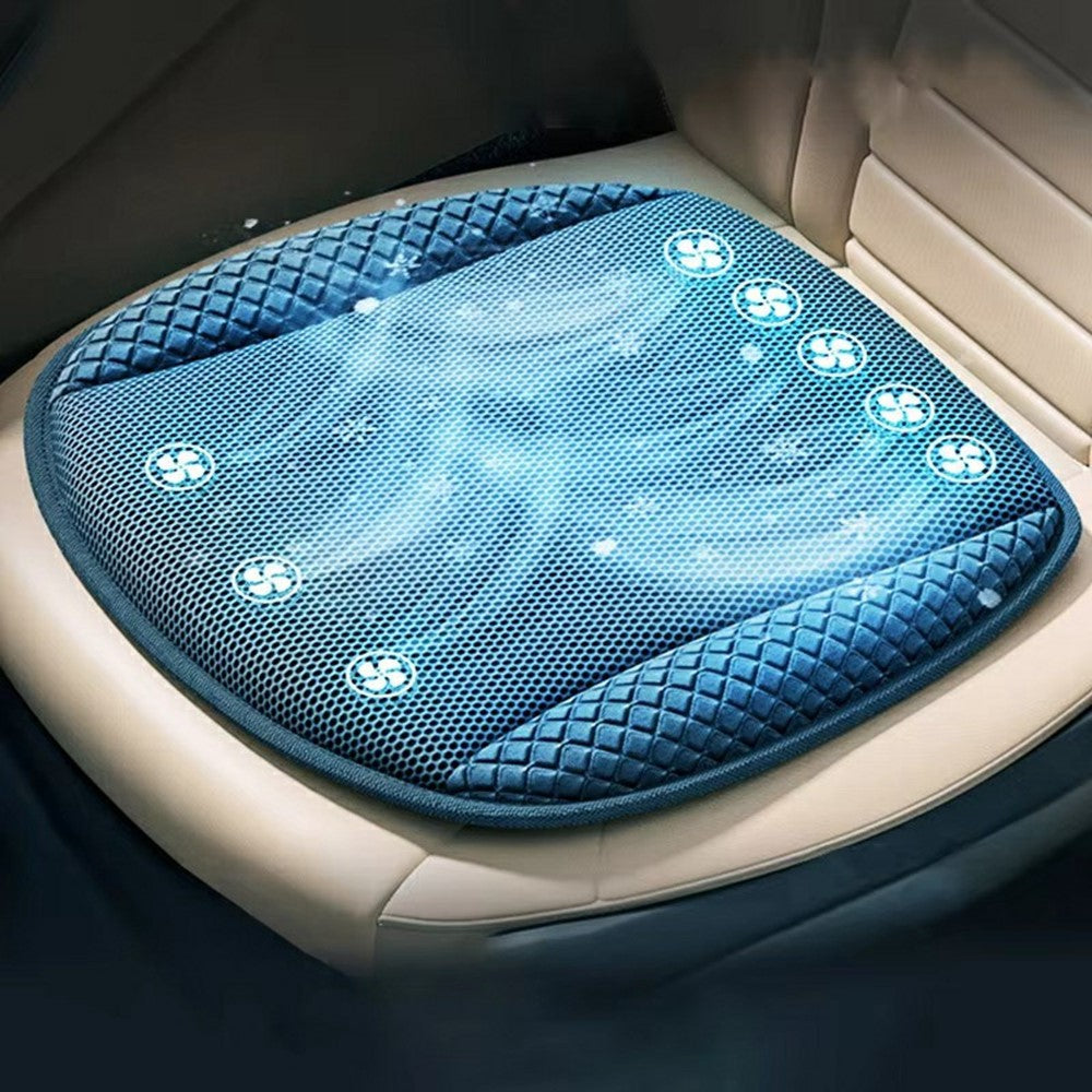 USB Powered Car Seat Cooling Cushion 3-Speed Adjustable Summer Ventilation Pad with 8 Fans