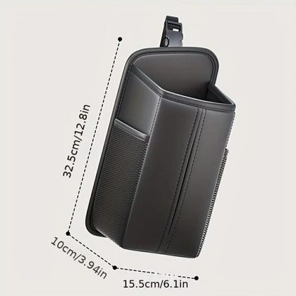 PU Leather Car Seat Side Organizer Tissue Box Holder Multi-Functional Storage Bag with Side Pockets