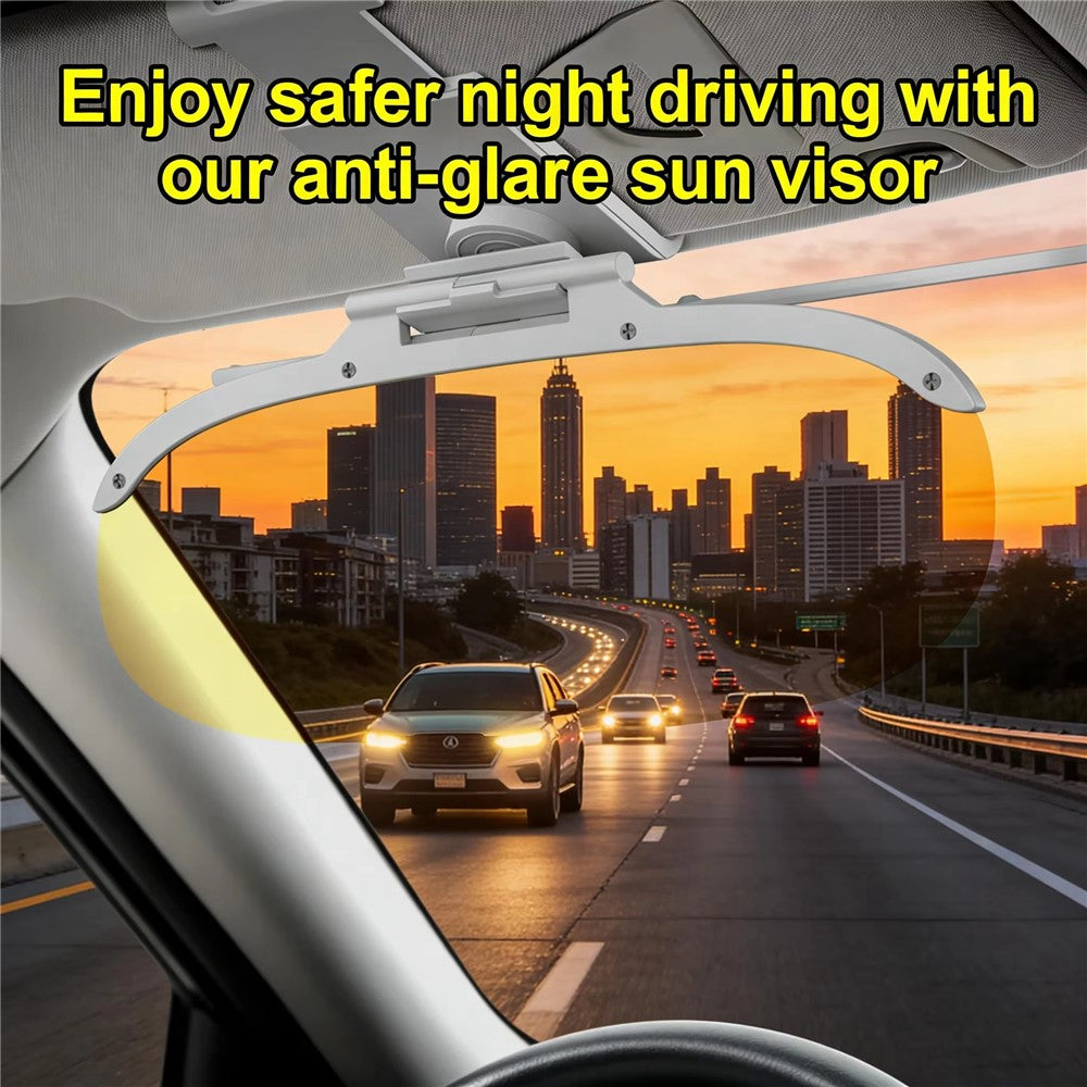 Size L Car Sun Visor Anti-Glare Day Night 2 in 1 Flip Down Windshield Shade for Driving, 31.5x15cm