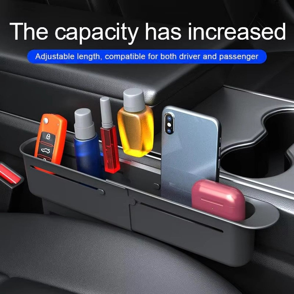 Car Seat Gap Organizer Push Pull Storage Box for Phone Keys Console Gap Filler Case