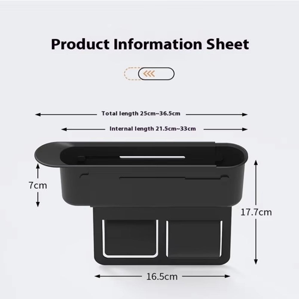 Car Seat Gap Organizer Push Pull Storage Box for Phone Keys Console Gap Filler Case