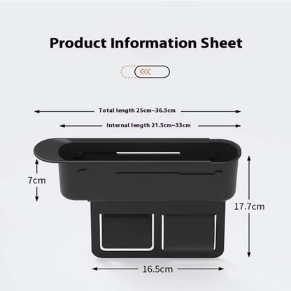 Car Seat Gap Organizer Push Pull Storage Box for Phone Keys Console Gap Filler Case