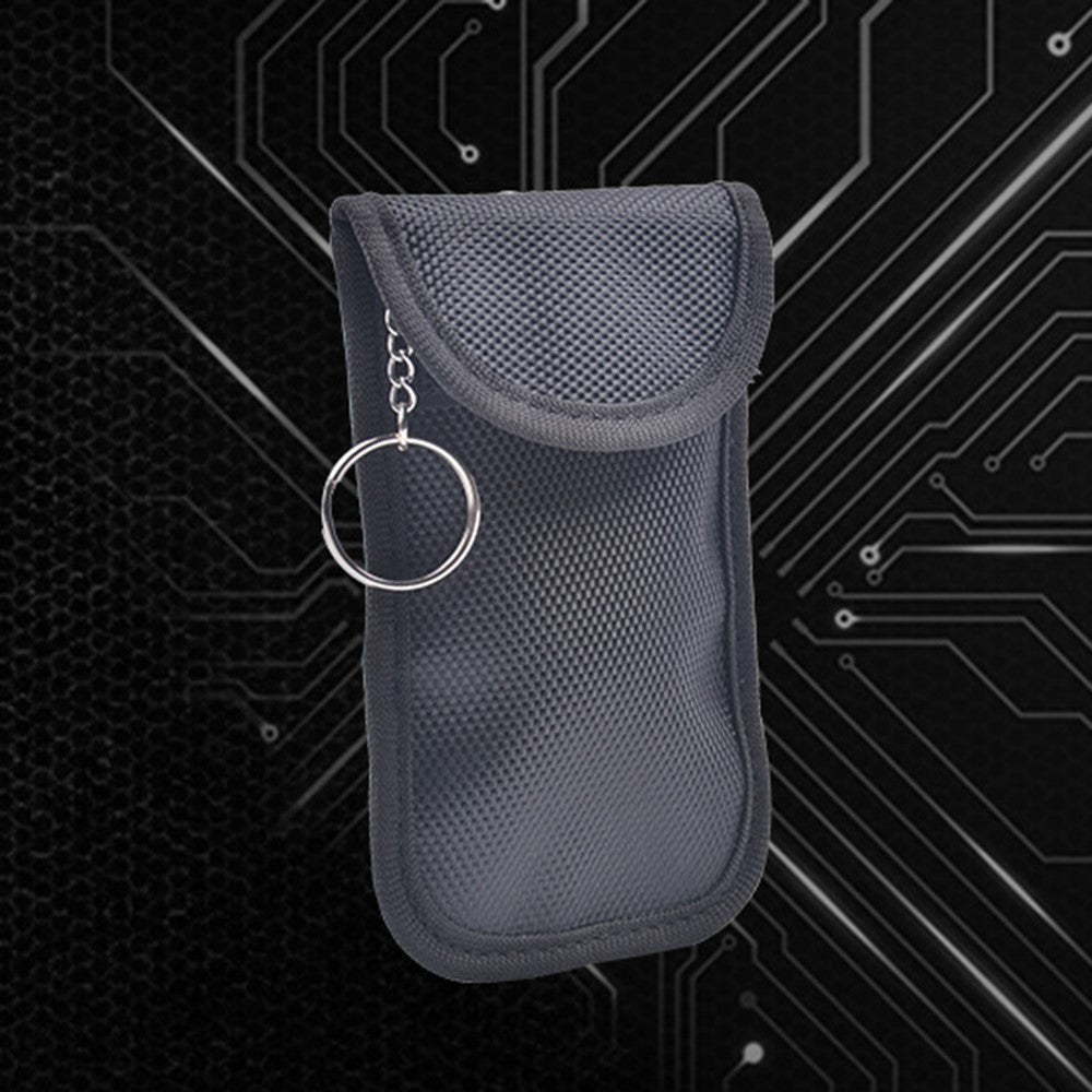 Double Layer RFID Blocking ID Credit Card Storage Pouch Car Key Signal Shielding Bag with Dual Buckle