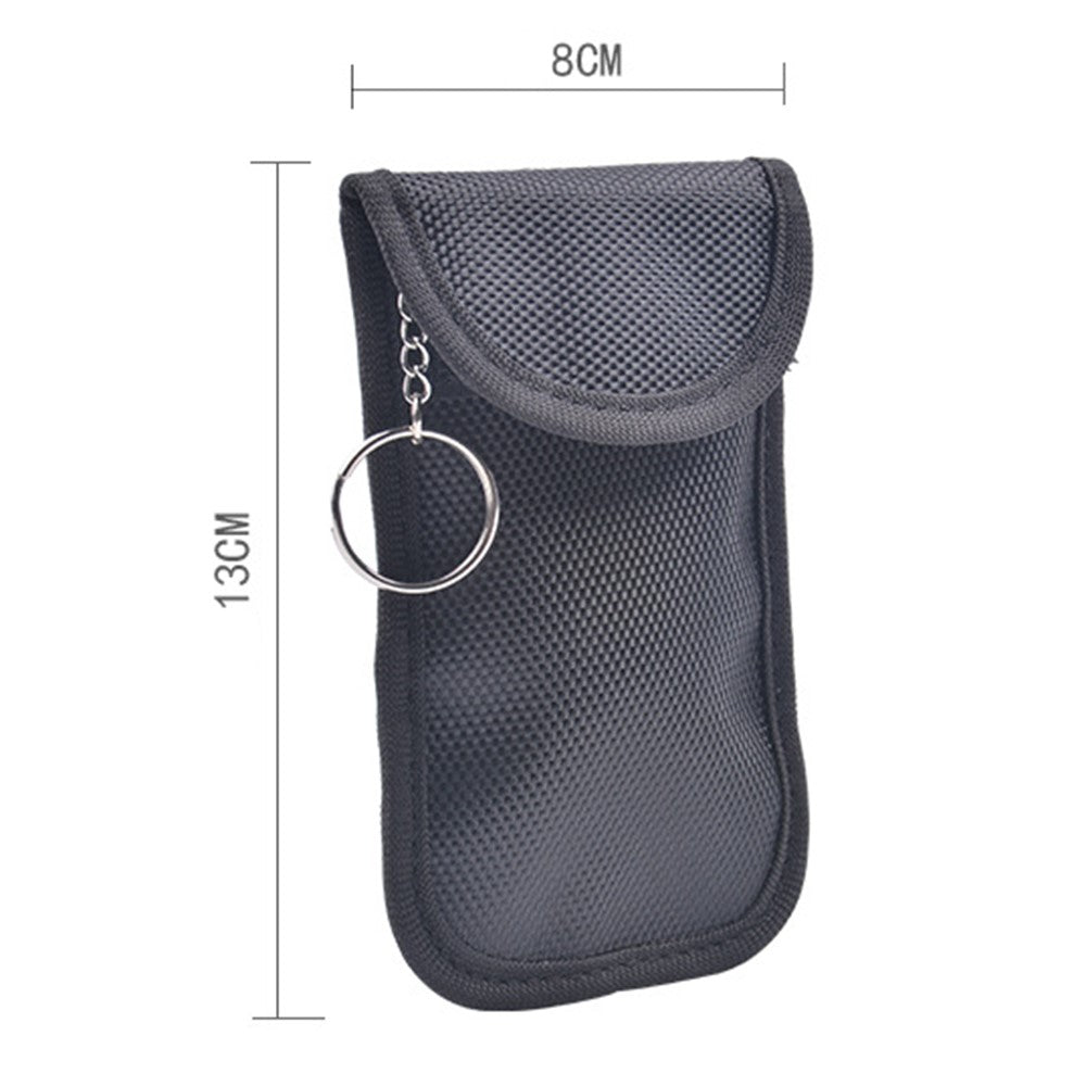 Double Layer RFID Blocking ID Credit Card Storage Pouch Car Key Signal Shielding Bag with Dual Buckle