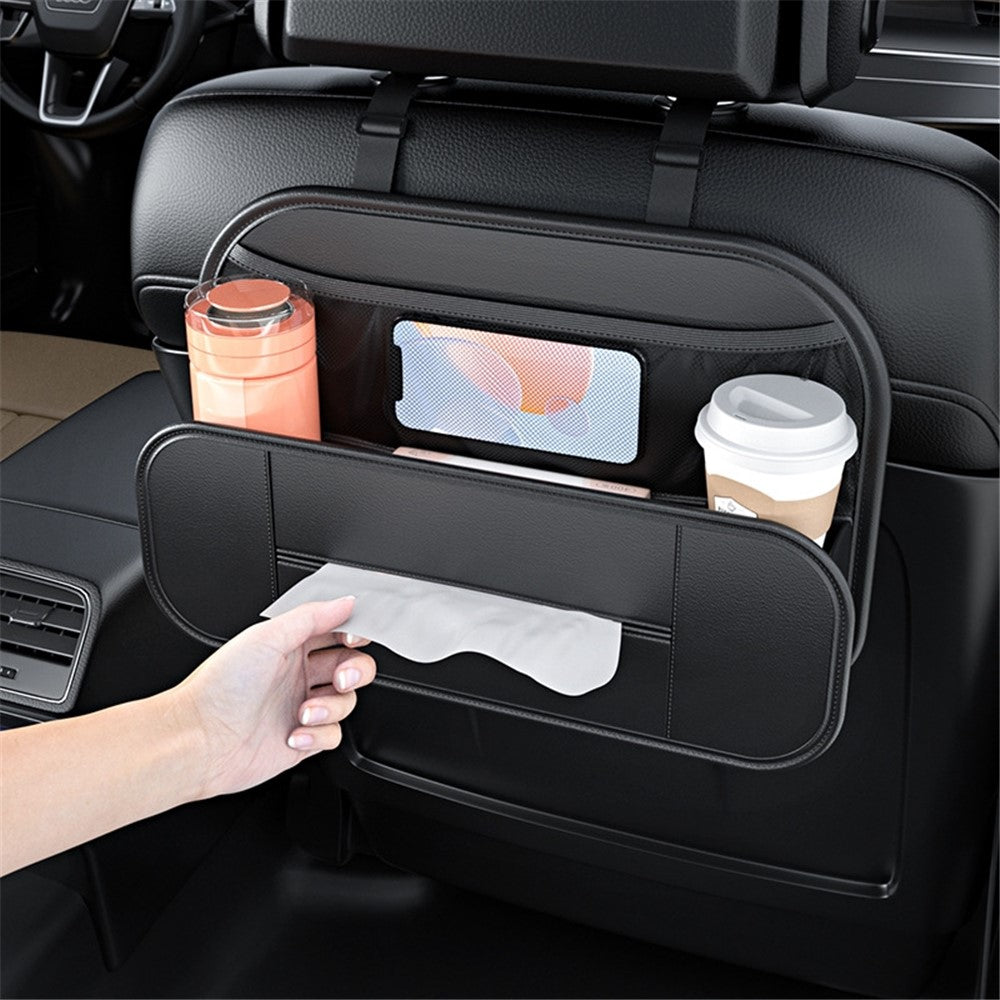 Backseat Car Organizer PU Leather Car Seat Back Storage Holder for Smartphone, Bottle, Cup Universal Car Accessories
