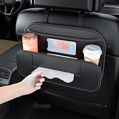 Backseat Car Organizer PU Leather Car Seat Back Storage Holder for Smartphone, Bottle, Cup Universal Car Accessories