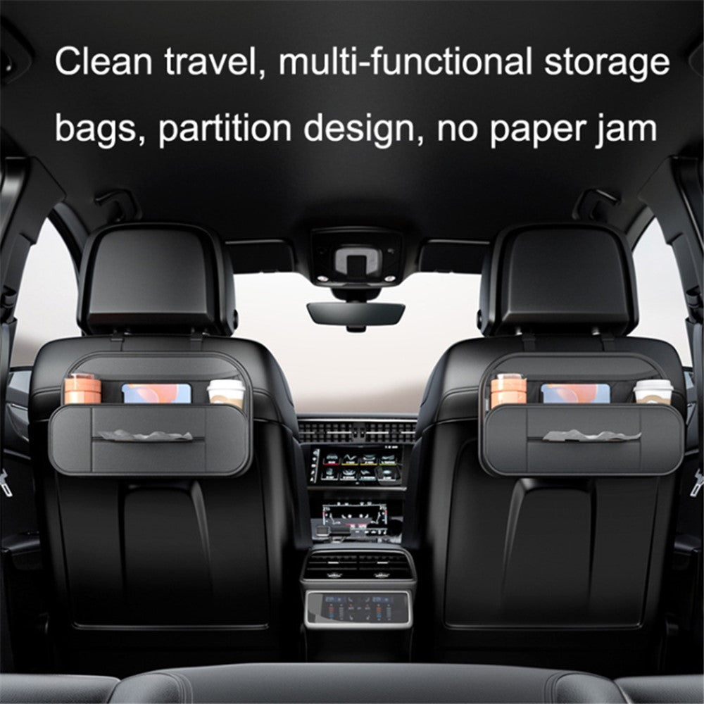 Backseat Car Organizer PU Leather Car Seat Back Storage Holder for Smartphone, Bottle, Cup Universal Car Accessories