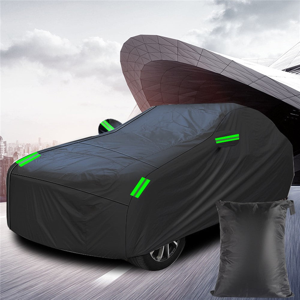 1026 190T Silver Coated Cloth Car Cover Reflective UV Protection Waterproof Car Hood