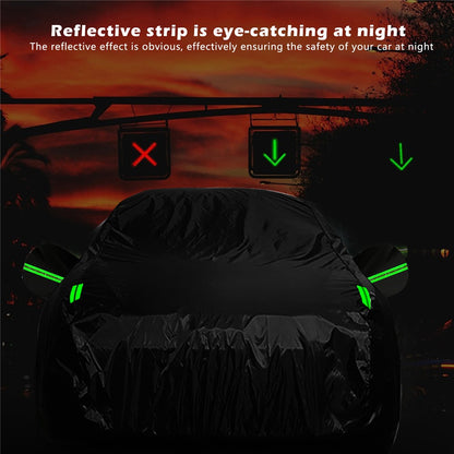 1026 190T Silver Coated Cloth Car Cover Reflective UV Protection Waterproof Car Hood
