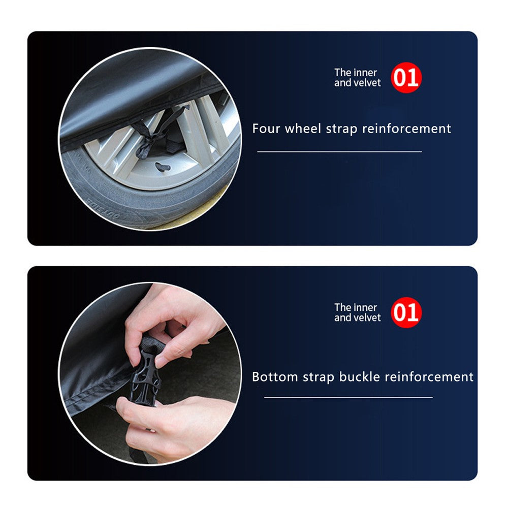 1026 190T Silver Coated Cloth Car Cover Reflective UV Protection Waterproof Car Hood