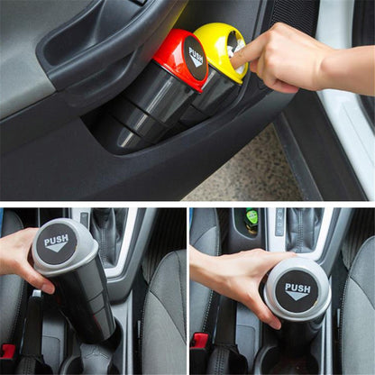 Car Trash Can Ash Bin Hand Push Mini Garbage Can Vehicle Interior Accessories
