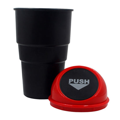 Car Trash Can Ash Bin Hand Push Mini Garbage Can Vehicle Interior Accessories