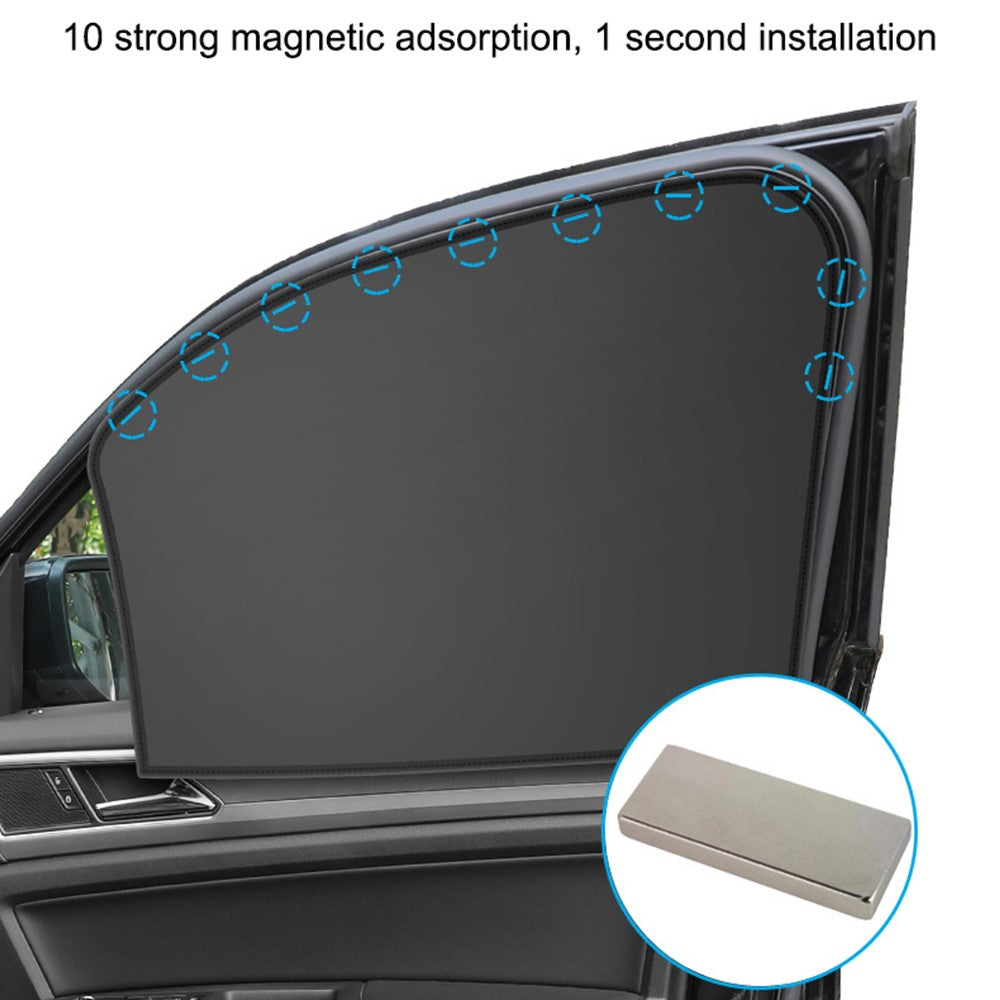 Co-Driver Side Window UV Protection Car Front Window Sunshade Polyester Magnetic Car Side Window Block Shield (Co-Driver Side, 62x48x33cm)