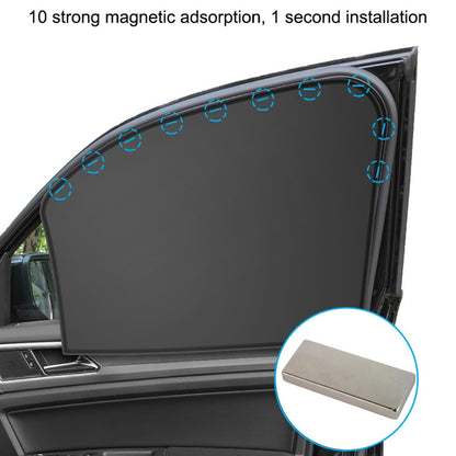 Co-Driver Side Window UV Protection Car Front Window Sunshade Polyester Magnetic Car Side Window Block Shield (Co-Driver Side, 62x48x33cm)