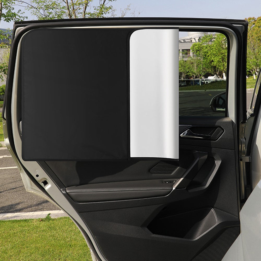 Magnetic Car Sunshade Titanium Silver Cloth Rear Side Window Sun Shade UV Protection Window Curtain, 80x50cm