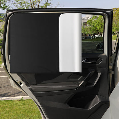 Magnetic Car Sunshade Titanium Silver Cloth Rear Side Window Sun Shade UV Protection Window Curtain, 80x50cm