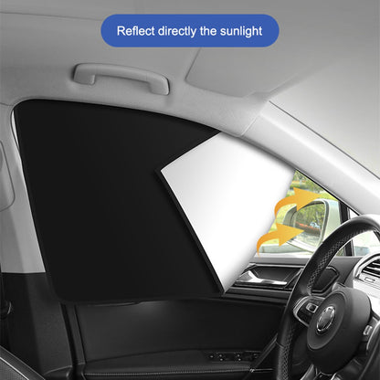 Titanium Silver Cloth Magnetic Car Sunshade UV Protection Front Side Window Sun Shade (Driver Side, 80x50x20cm)