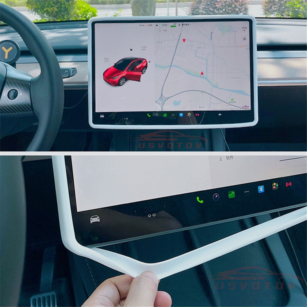 For Tesla Model Y / 3 Screen Silicone Case Car Display Screen Frame Protective Cover