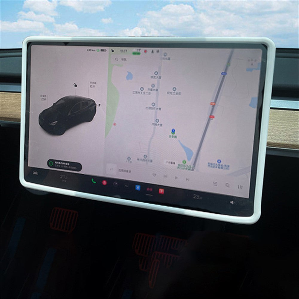 For Tesla Model Y / 3 Screen Silicone Case Car Display Screen Frame Protective Cover
