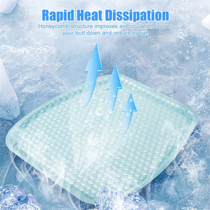 Car Cooling Seat Pad Pressure Relief Breathable Gel Seat Cushion for Home Office Chair