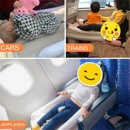 Inflatable Airplane Car Bed for Toddler Baby Travel Plane Sleeping Bed with Pump Safety Belt and Storage Bag