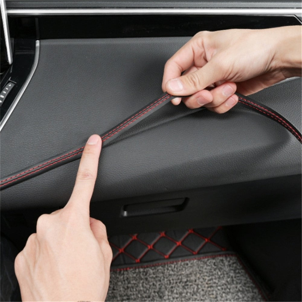 8m Car Interior Trim Strip Automobile Center Console PU Leather Adhesive Decorative Strip