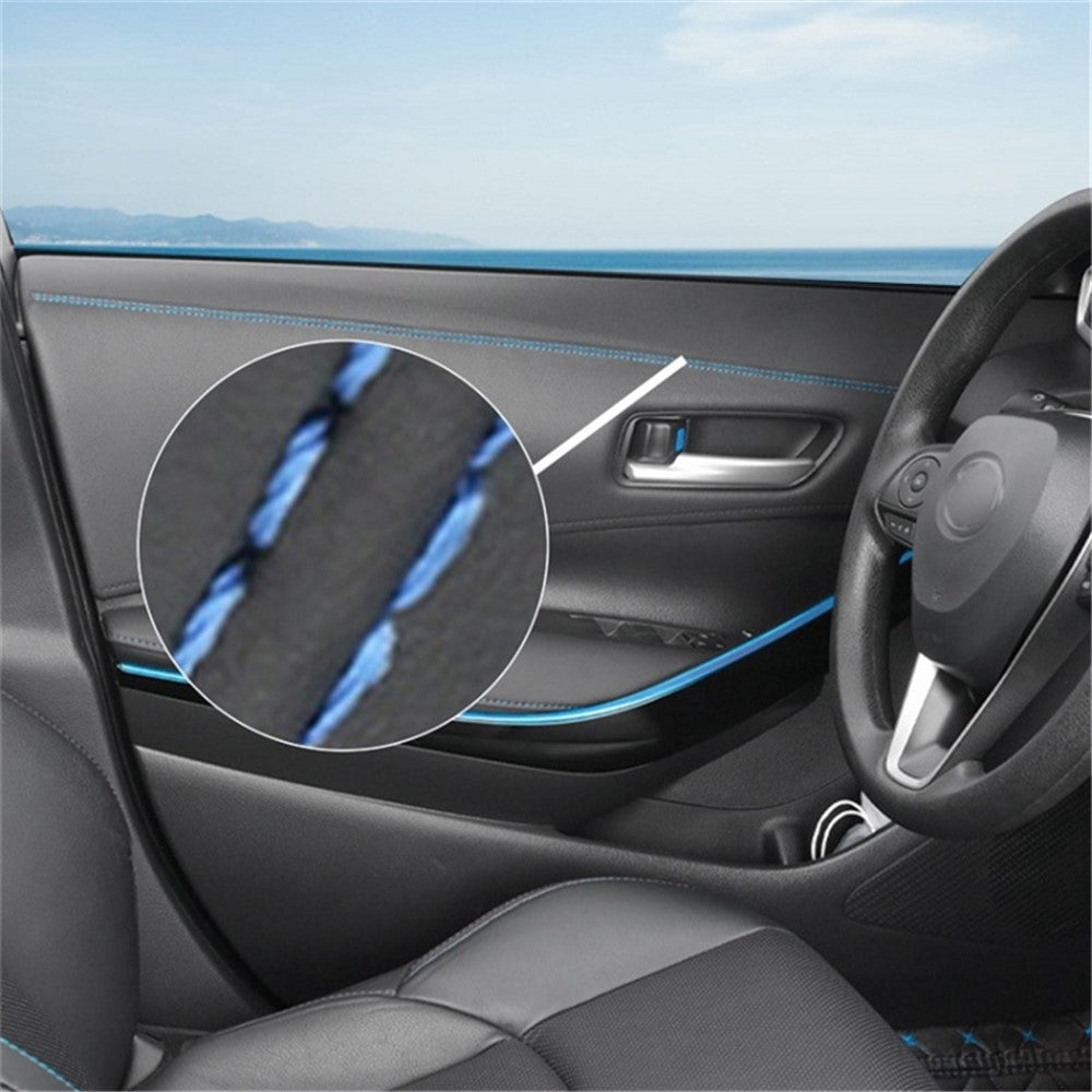 8m Car Interior Trim Strip Automobile Center Console PU Leather Adhesive Decorative Strip