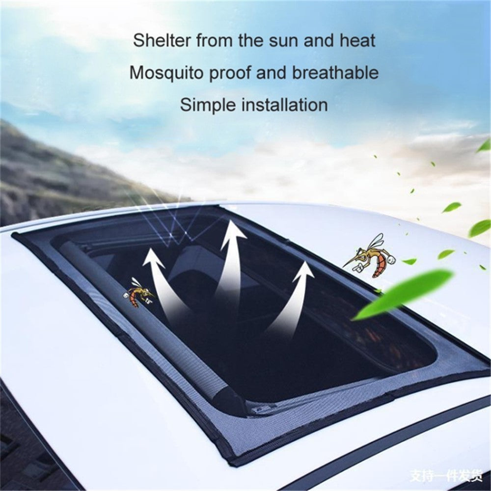Magnetic Car Sunroof Window Sunshade UV Protection Anti Mosquito Mesh Cover Shading Net, Size L: 100*65cm