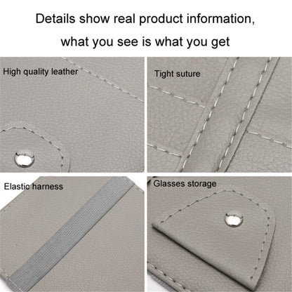 Car Sun Visor Decorative Storage Bag PU Leather Bill Glasses Cards CD Holder Storage Bag (No Zipper)