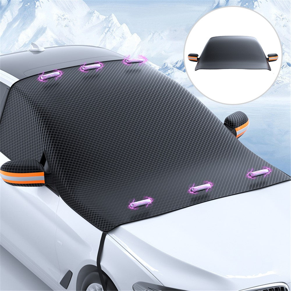 Foldable Car Windshield Sun Shade Magnetic Auto Windshield Cover with Reflective Strips