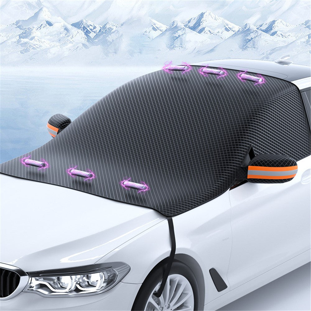 Foldable Car Windshield Sun Shade Magnetic Auto Windshield Cover with Reflective Strips