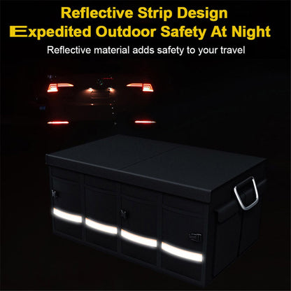 YH-4331 36L Reflective Outdoor Travel Trunk Organizer with Lid Folding Storage Case Car Trunk Box