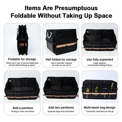 YH-4331 36L Reflective Outdoor Travel Trunk Organizer with Lid Folding Storage Case Car Trunk Box