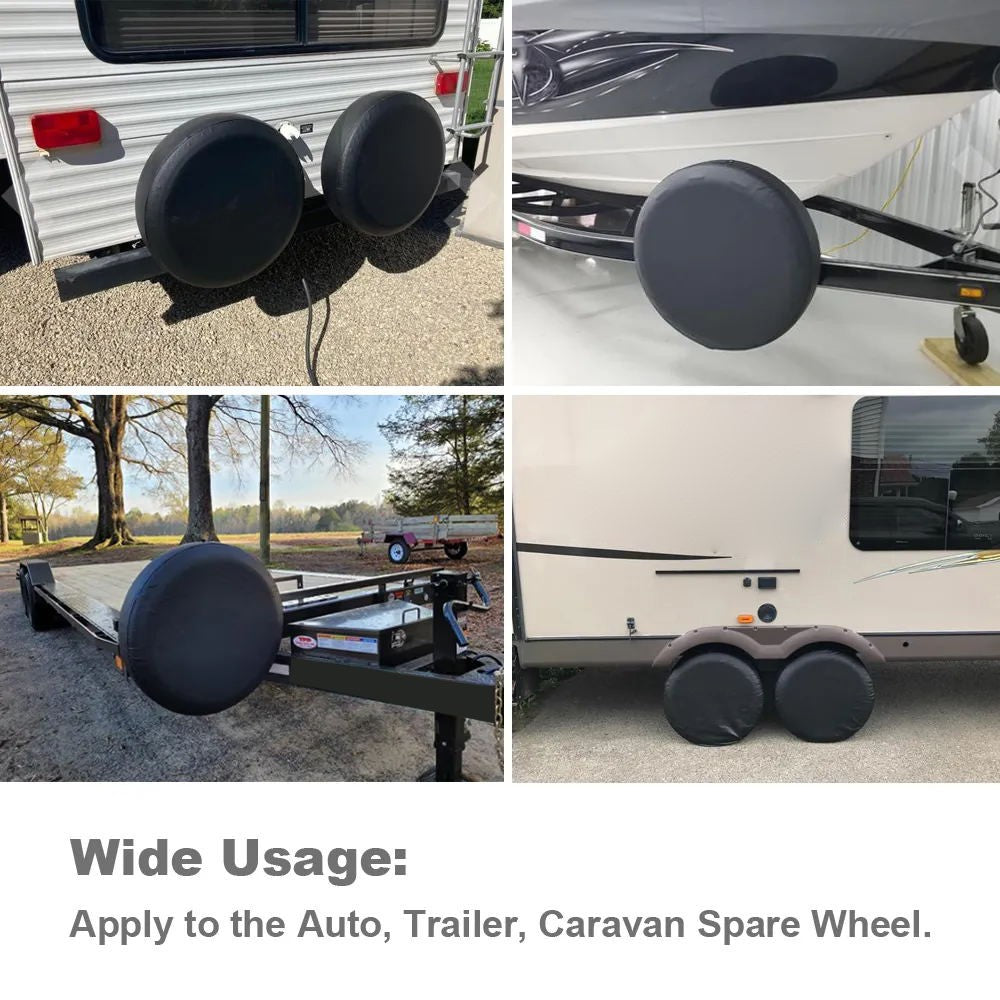 KG0167 13-Inch Tire Cover SUV Car Wheel Cover Litchi Texture Leather Tire Protector for 22-24 Inch Tire