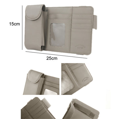 GOATHERD Car Sun Visor Microfiber Leather Storage Bag Driver License Cards Glasses Holder Bag