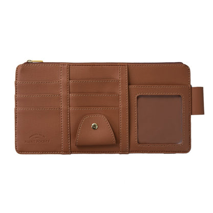 Car Sun Visor Zipper Pocket Storage Bag Microfiber Leather Cards Glasses Phone Holder Bag