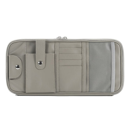 Car Sunshade Storage Bag Multi-Pockets Sunglasses Cards Pen Organizer Microfiber Leather Pouch