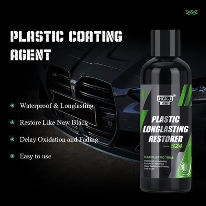 HGKJ AUTO-S24 300ml Car Plastic Restorer Longlasting Trim Waterproof Discoloured Plastic Renovator