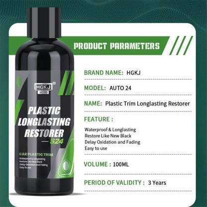 HGKJ AUTO-S24 100ml Longlasting Plastic Restorer Car Vehicle Trim Coating Renovator Repair Liquid