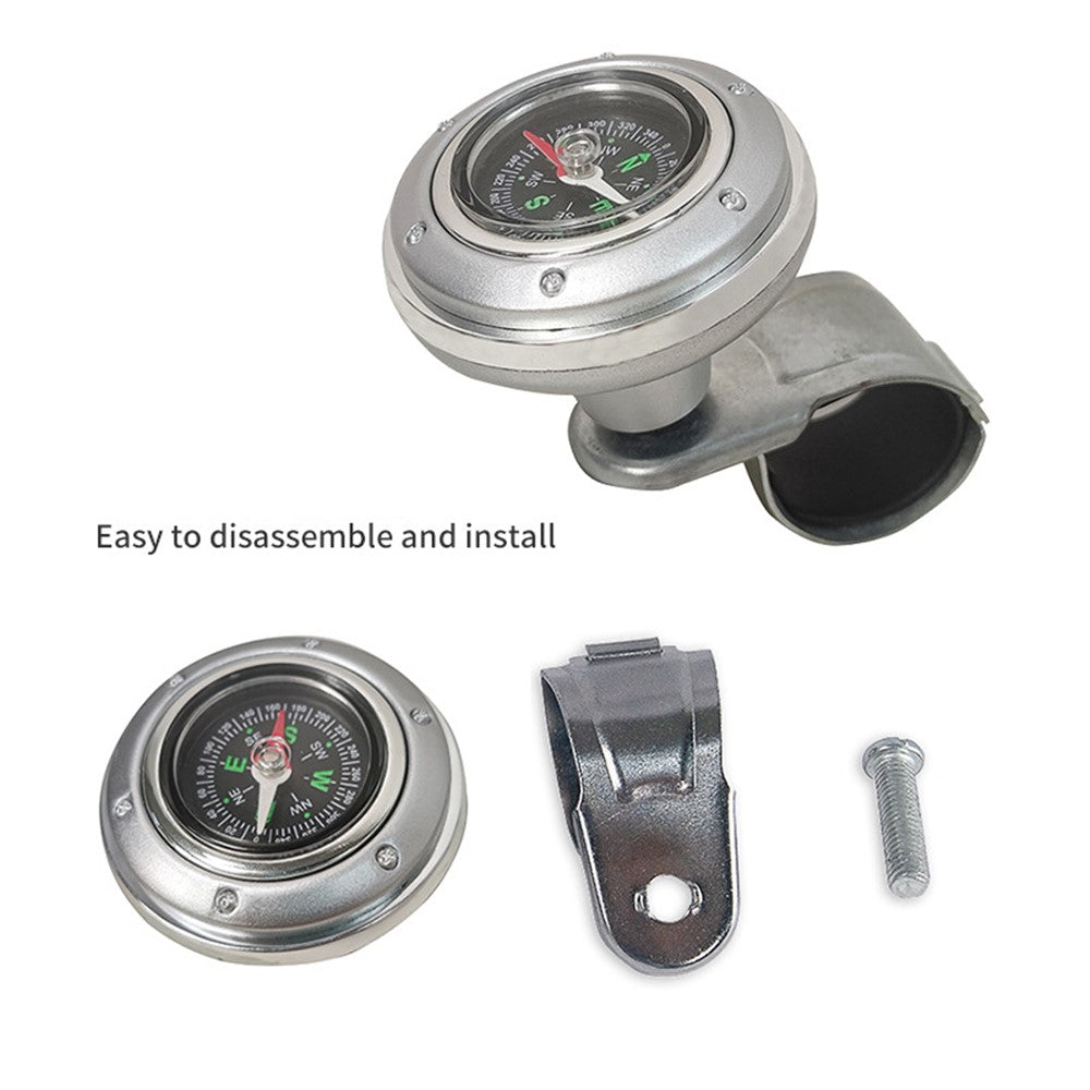 CARFU Plastic+Iron Car Steering Wheel Spinner Knob Compass Car Steering Auxiliary Booster Control Handle