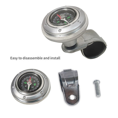 CARFU Plastic+Iron Car Steering Wheel Spinner Knob Compass Car Steering Auxiliary Booster Control Handle
