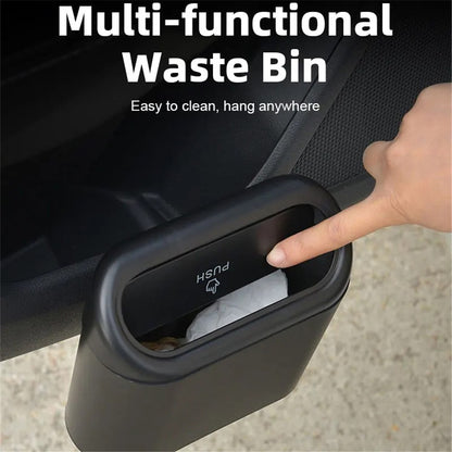 BY-1079 Push Lid Design Car Trash Can Vehicle Door Seat Back Hanging ABS Trash Bin